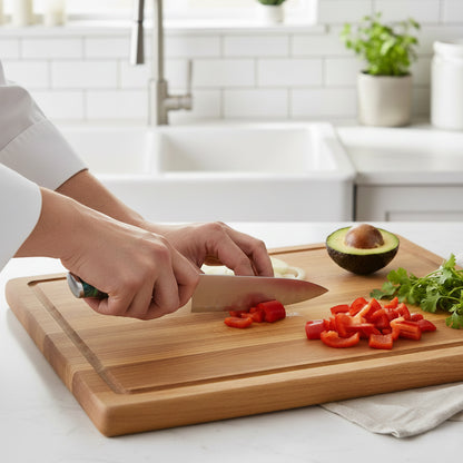 Shinrai Knives - Mother of Pearl Jewels Damascus Santoku knife 18 cm