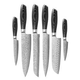 Damask Pakka Wood 6-piece Damascus Knife Set