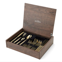 Amefa - Oxford 24-delige Bestekset 6 Personen PVD Hoogglans Goud - in luxe kist Bestekset Amefa 