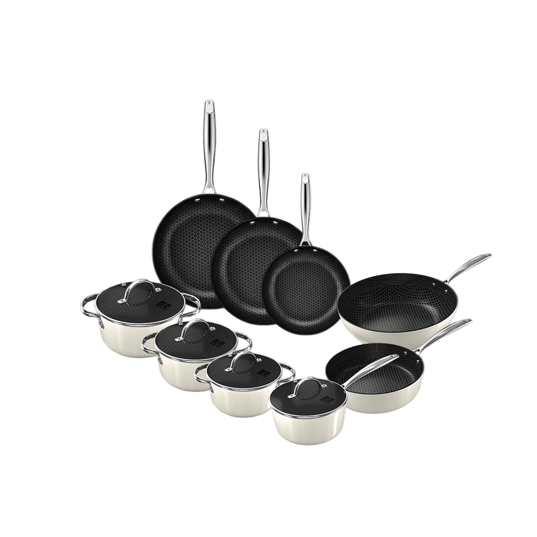 Cook & Pan - Honey Go Ivory Pannenset 9-delig Pannenset Cook & Pan 