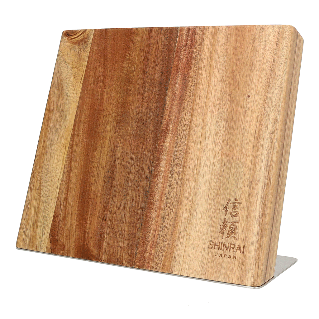 Shinrai Japan - Magnetic Knife Block Cito Single Sided - Acacia Wood