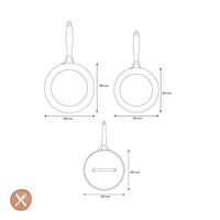 GreenPan - Geneva 4-delige Pannenset 24/24/28 cm - koekenpan + stoofpan met deksel + wokpan Pannenset GreenPan 
