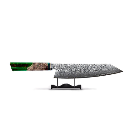 Shinrai Knives - Emerald Octagon Damascus Kiritsuke 23 cm - Special Edition