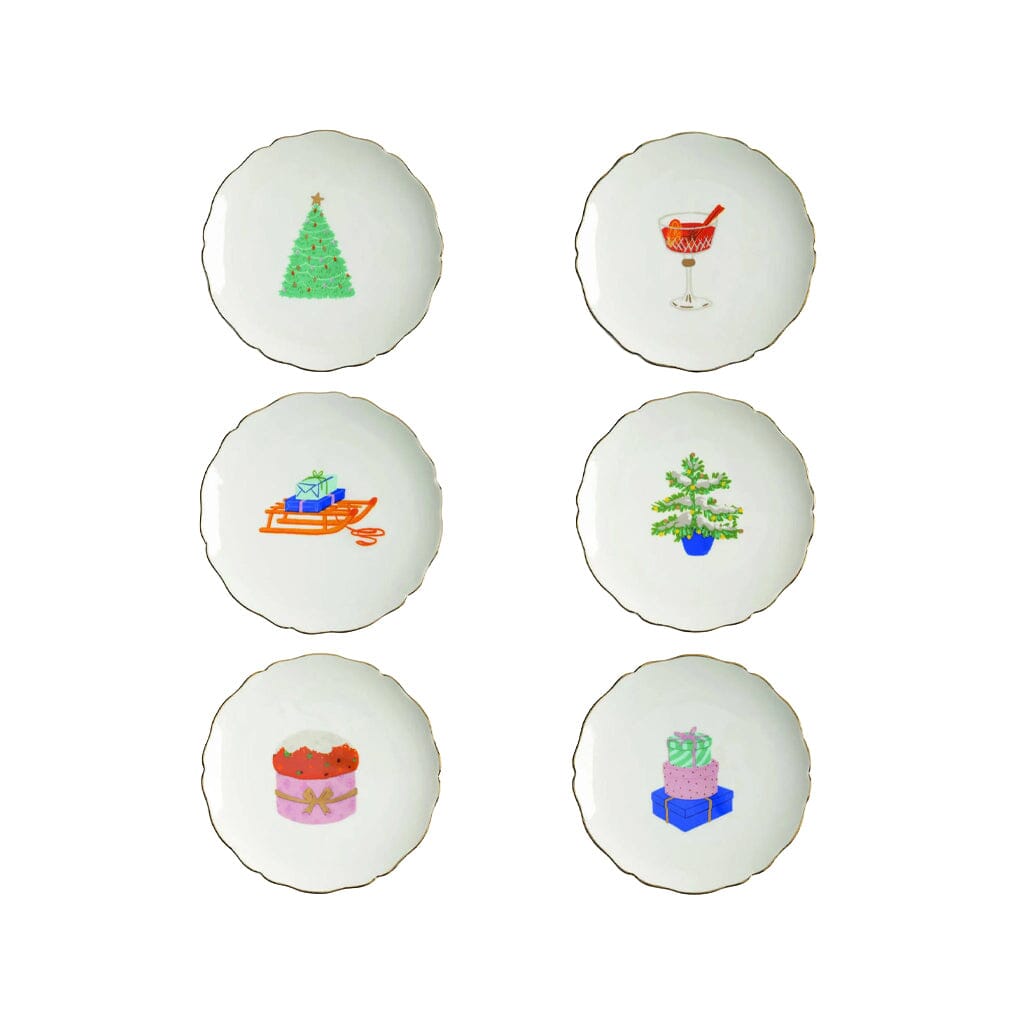 &Klevering - Gebaksbordjes Feast - Set van 6 &Klevering 