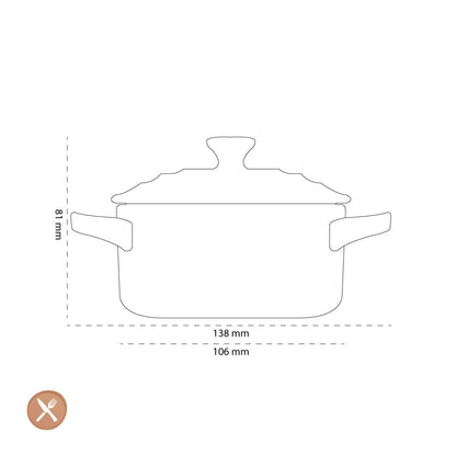 Le Creuset - Mini-Braad-/ Stoofpan Ebbenzwart 10cm 0,2l Braadpan Le Creuset 