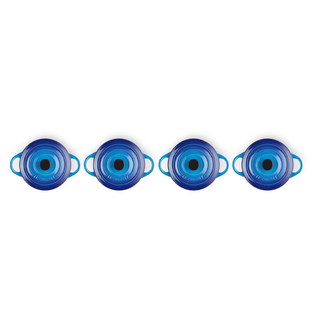 Le Creuset - Set van 4 Mini-Braadpannen Azure 10cm 0,25l Pannenset Le Creuset 