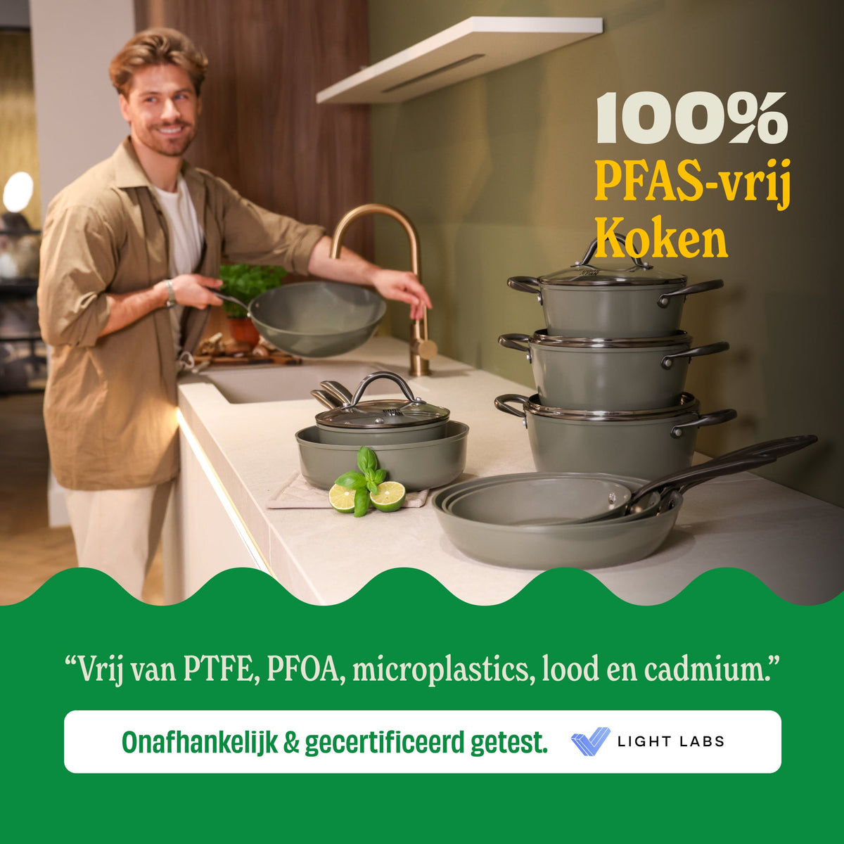 Cook & Pan Dark Olive Koekenpannenset 3-delig