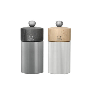 Peugeot - Ensemble moulin à poivre et à sel Line 12 cm en carbone et aluminium