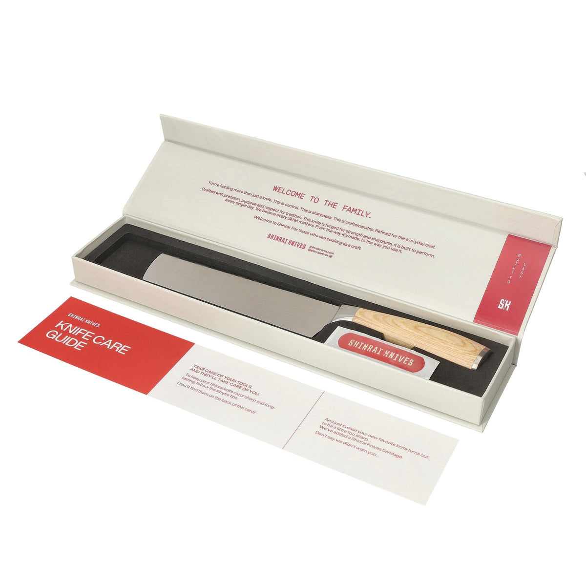 Shinrai Knives - Akari Damascus Print 6-delige Messenset + Magnetisch Messenblok Enkelzijdig - Zwart Messenset met blok Shinrai Knives 