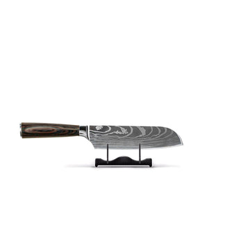 Shinrai Knives - Damascus Print 5-delige Messenset - Koksmes + Broodmes + Nakiri + Kleine Santoku + Schilmes Messenset Shinrai Knives 