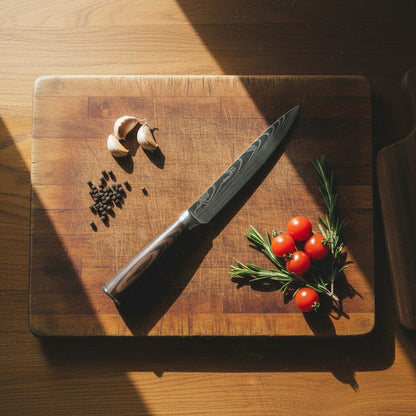 Shinrai Knives - Damascus Print 7-delige Messenset Messenset Shinrai Knives 