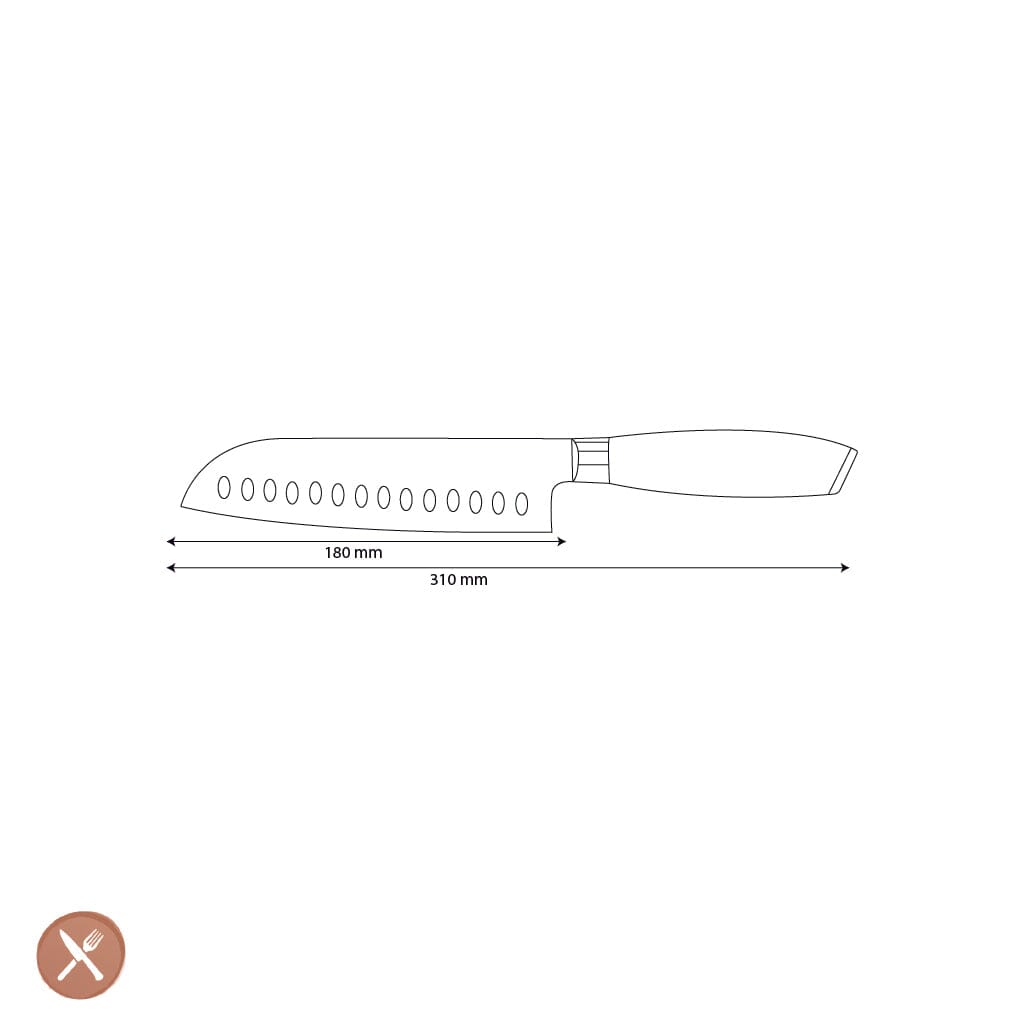 Shinrai Knives - Damast Pakka Wood Santoku 18 cm Santokumes Shinrai Knives 