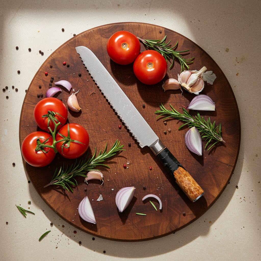 Shinrai Knives - Epoxy Onyx Damascus 6-delige Damascus Messenset Messenset Shinrai Knives 