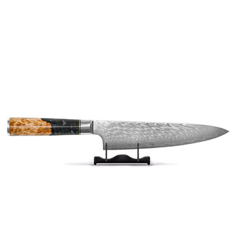 Couteau de chef Shinrai Knives - Acier damassé en onyx époxy, 20 cm