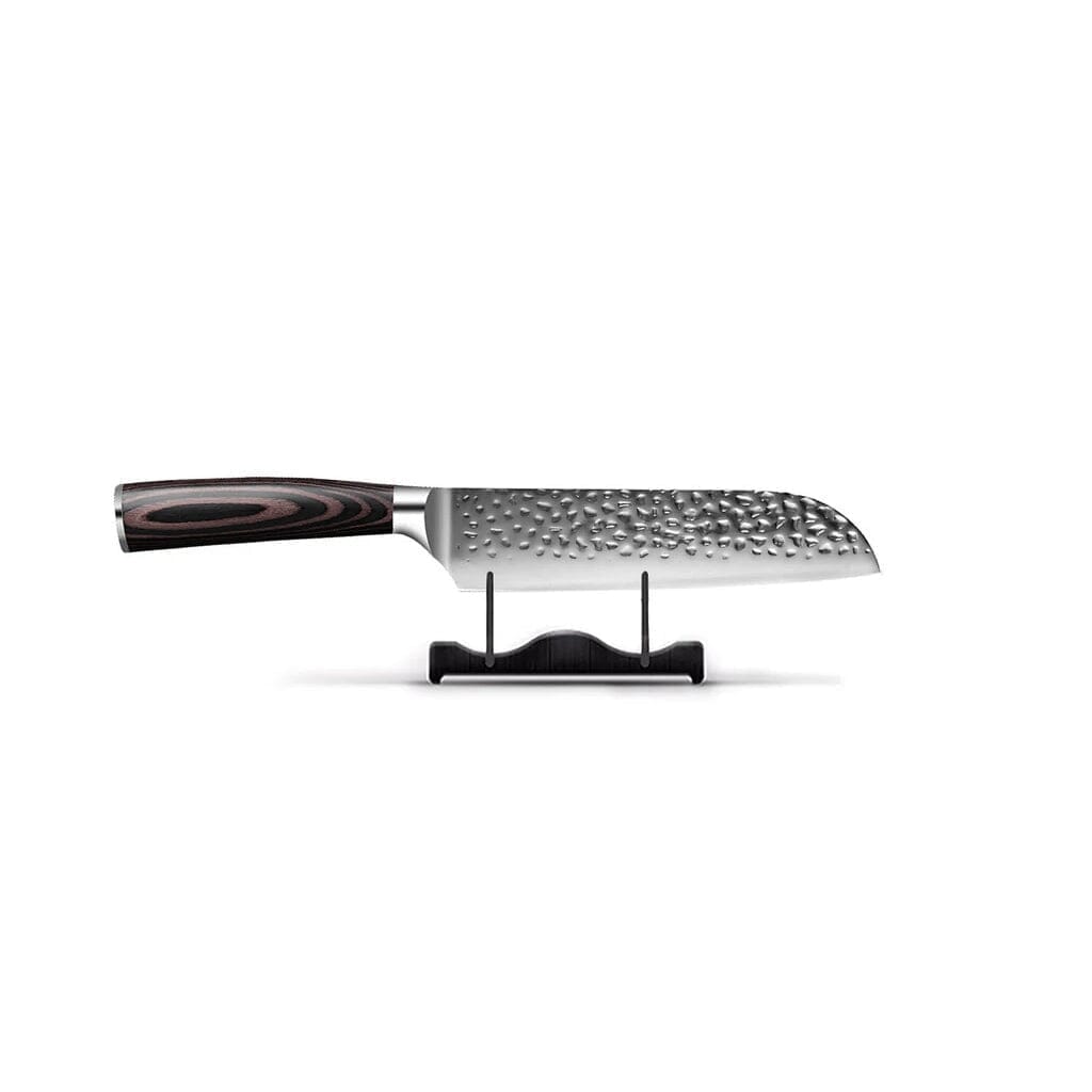 Shinrai Knives - Hammered RVS 5-delige Messenset - Koksmes + Broodmes + Nakiri + Kleine Santoku + Schilmes Messenset Shinrai Knives 