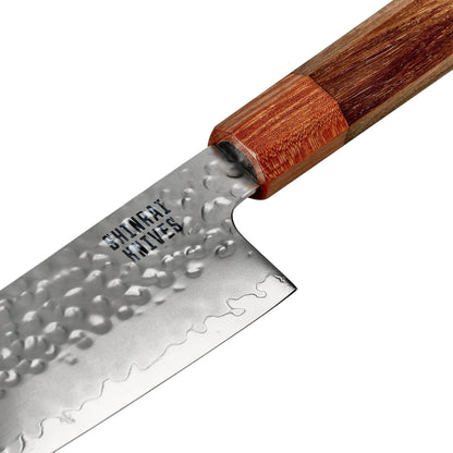 Shinrai Knives - Kigami Exclusive Damascus 4-delige set - Kiritsuke + Broodmes + Nakiri + Schilmes Messenset Shinrai Knives 