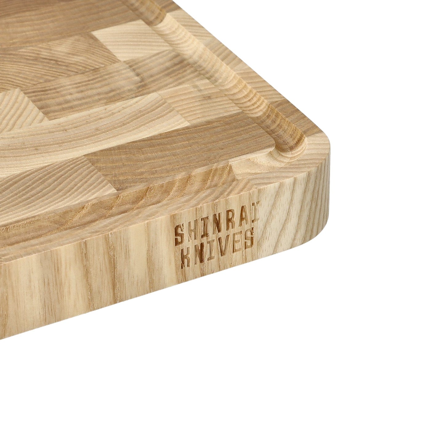 Shinrai Knives - Luxury Cutting Board Ash Wood - End Grain - 40 × 30 × 4.5 cm