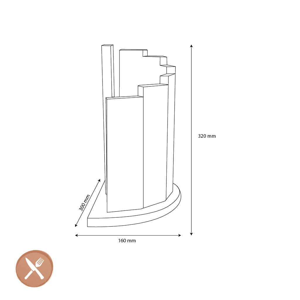 Shinrai Knives - Magnetisch Messenblok Scalae - Acaciahout Magnetisch messenblok Shinrai Knives 