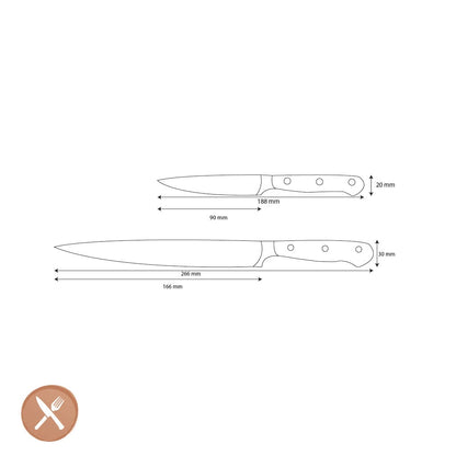 Wüsthof - Classic Ikon 2-delige Messenset - Fileermes flexibel + Officemes Messenset Wusthof 