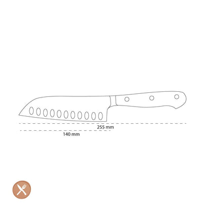 Wusthof - Classic Santoku mes met kuiltjes 14 cm Santokumes Wusthof 