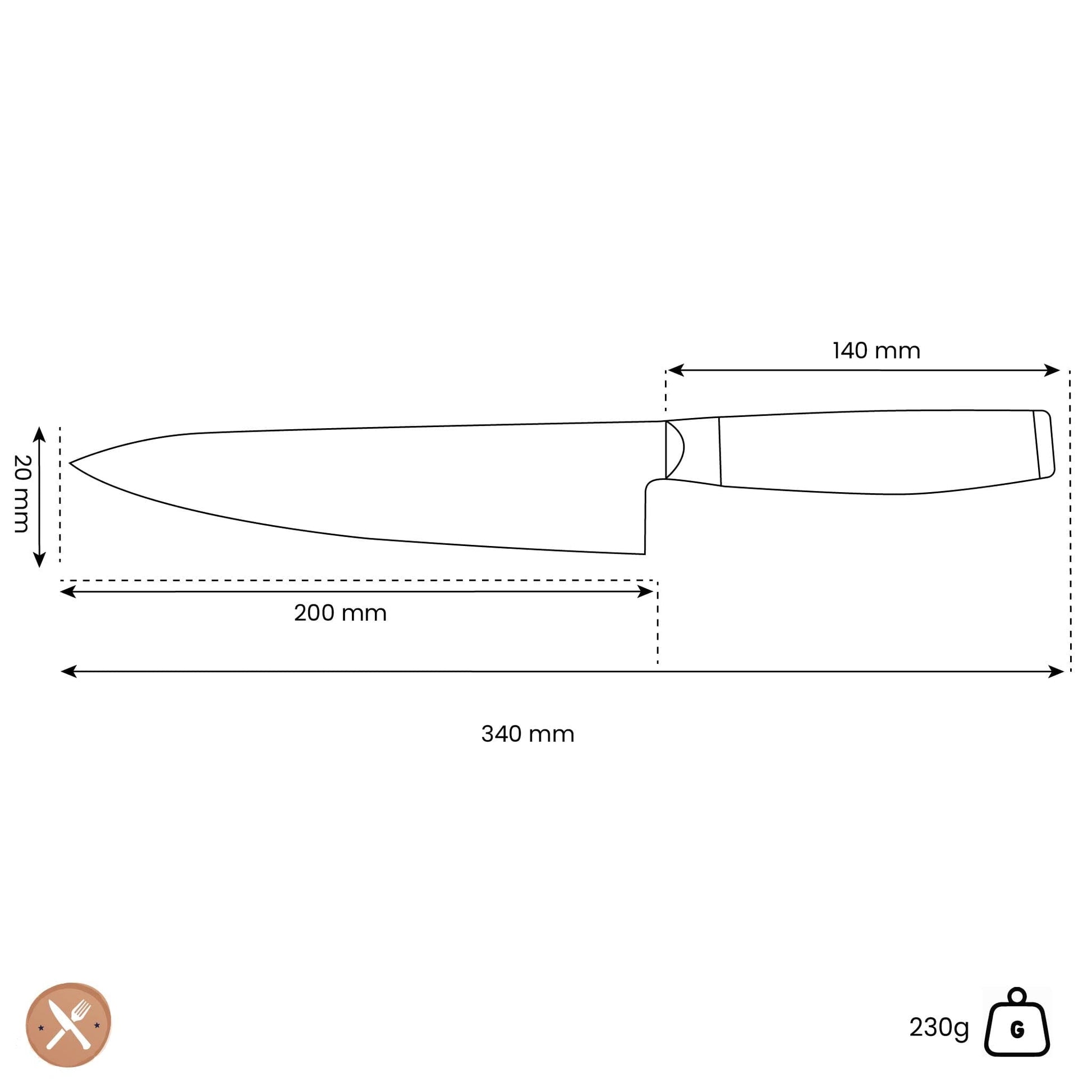 Yaxell - Ran Koksmes 20 cm Koksmes Yaxell 