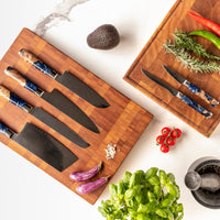 Epoxy Sapphire 6-delige Damascus Messenset Shinrai Japan 