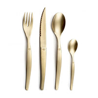 Lou Laguiole - 16-pc cutlery set in craft box - stonewash champagne PVD Bestekset Lou Laguiole 