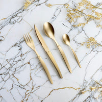 Lou Laguiole - Jet 16-delige Bestekset - Stonewash Champagne Bestekset Lou Laguiole 